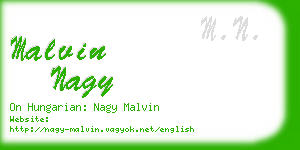 malvin nagy business card